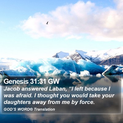 Genesis 31:31 GW Bible Verse Image