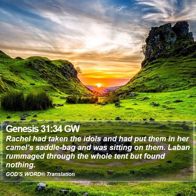 Genesis 31:34 GW Bible Verse Image