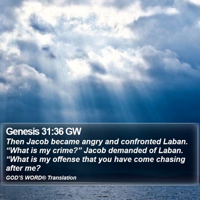 Genesis 31:36 GW Bible Verse Image
