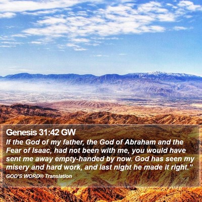 Genesis 31:42 GW Bible Verse Image
