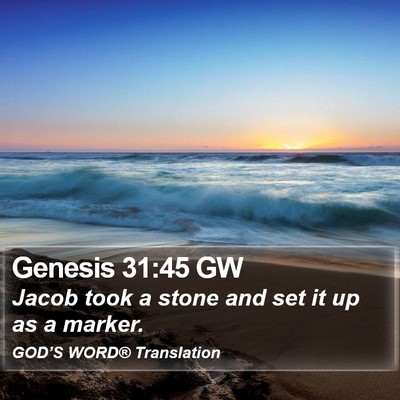Genesis 31:45 GW Bible Verse Image