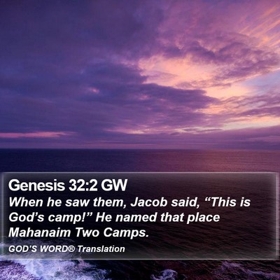 Genesis 32:2 GW Bible Verse Image