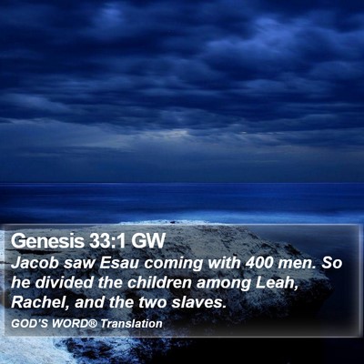 Genesis 33:1 GW Bible Verse Image