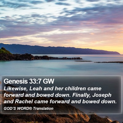 Genesis 33:7 GW Bible Verse Image