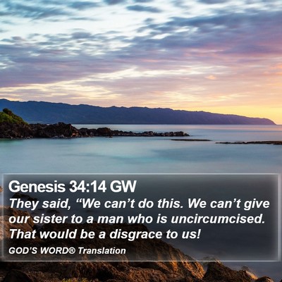 Genesis 34:14 GW Bible Verse Image