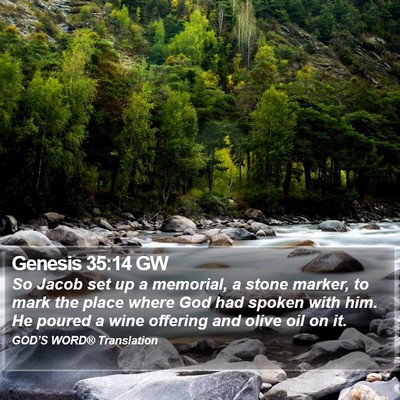 Genesis 35:14 GW Bible Verse Image