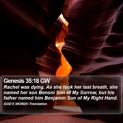 Genesis 35:18 GW Bible Verse Image