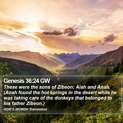 Genesis 36:24 GW Bible Verse Image