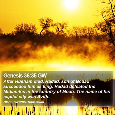 Genesis 36:35 GW Bible Verse Image