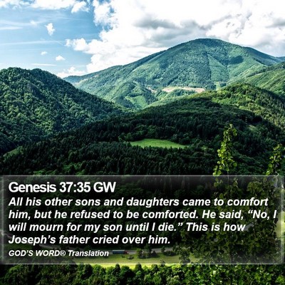 Genesis 37:35 GW Bible Verse Image