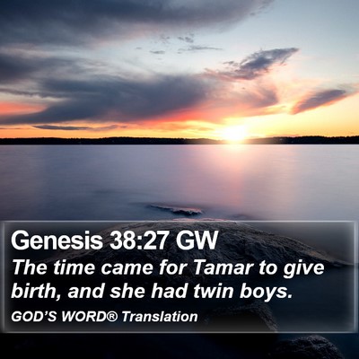 Genesis 38:27 GW Bible Verse Image