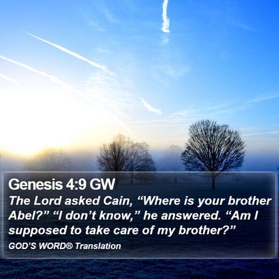 Genesis 4:9 GW Bible Verse Image