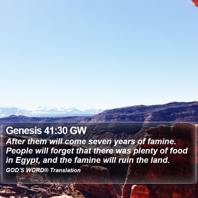 Genesis 41:30 GW Bible Verse Image