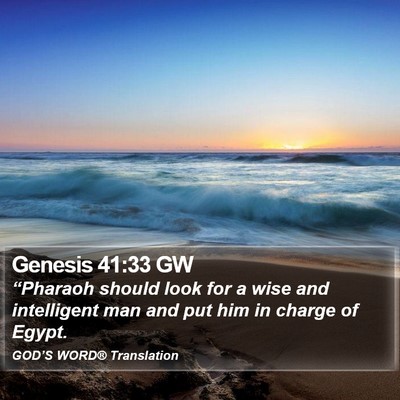 Genesis 41:33 GW Bible Verse Image