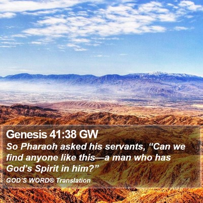 Genesis 41:38 GW Bible Verse Image