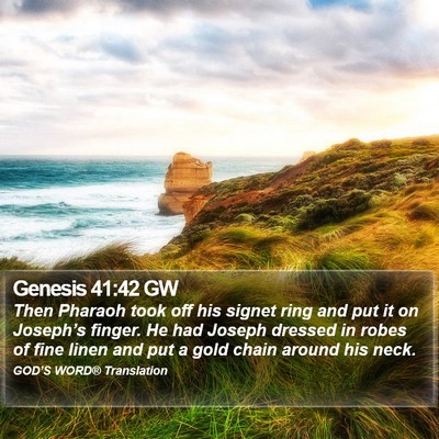 Genesis 41:42 GW Bible Verse Image