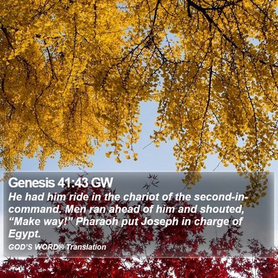 Genesis 41:43 GW Bible Verse Image