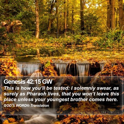 Genesis 42:15 GW Bible Verse Image