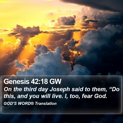 Genesis 42:18 GW Bible Verse Image