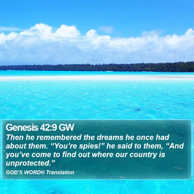Genesis 42:9 GW Bible Verse Image