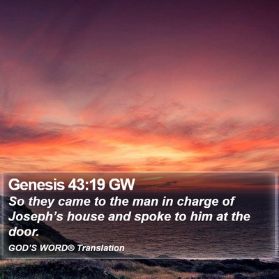 Genesis 43:19 GW Bible Verse Image