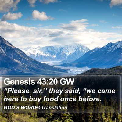 Genesis 43:20 GW Bible Verse Image