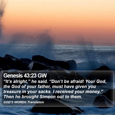 Genesis 43:23 GW Bible Verse Image