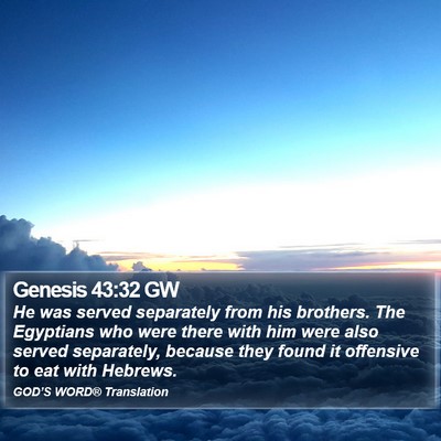 Genesis 43:32 GW Bible Verse Image
