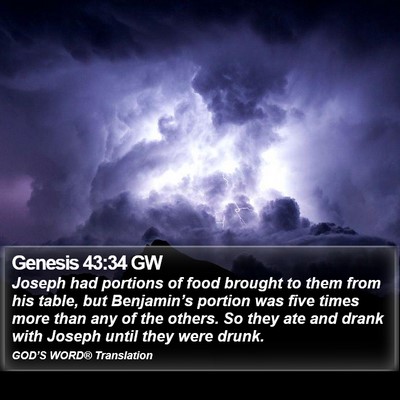 Genesis 43:34 GW Bible Verse Image