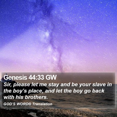 Genesis 44:33 GW Bible Verse Image