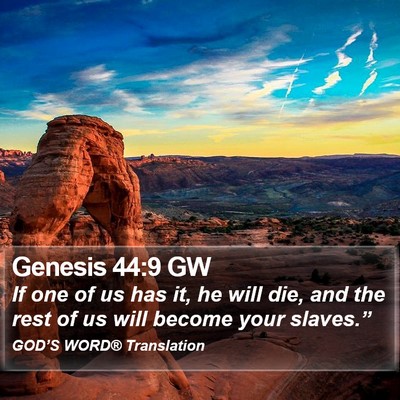Genesis 44:9 GW Bible Verse Image