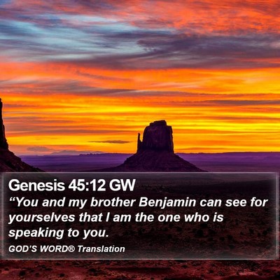Genesis 45:12 GW Bible Verse Image