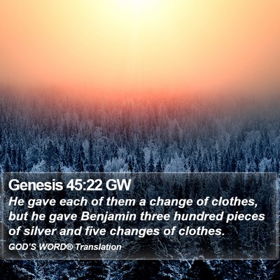 Genesis 45:22 GW Bible Verse Image