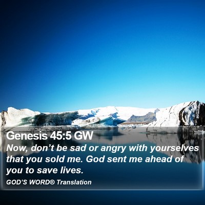 Genesis 45:5 GW Bible Verse Image