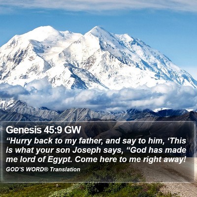 Genesis 45:9 GW Bible Verse Image