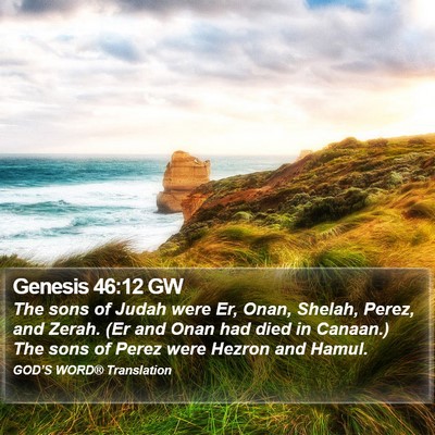 Genesis 46:12 GW Bible Verse Image