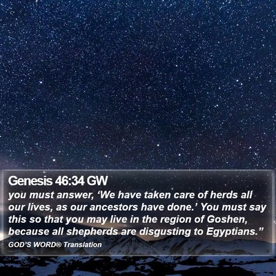 Genesis 46:34 GW Bible Verse Image