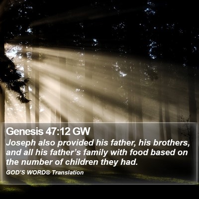 Genesis 47:12 GW Bible Verse Image