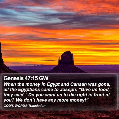 Genesis 47:15 GW Bible Verse Image