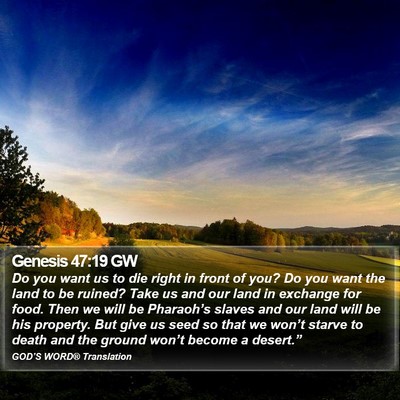 Genesis 47:19 GW Bible Verse Image