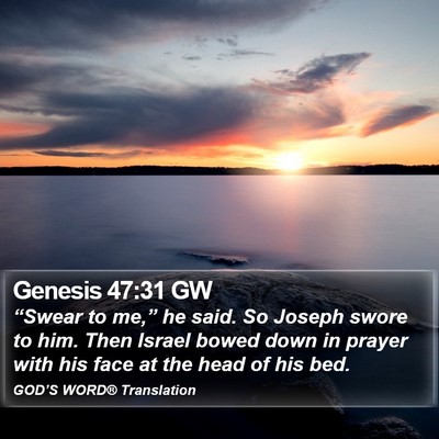 Genesis 47:31 GW Bible Verse Image