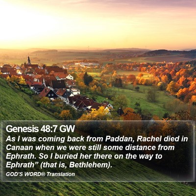 Genesis 48:7 GW Bible Verse Image
