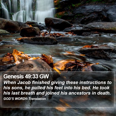 Genesis 49:33 GW Bible Verse Image
