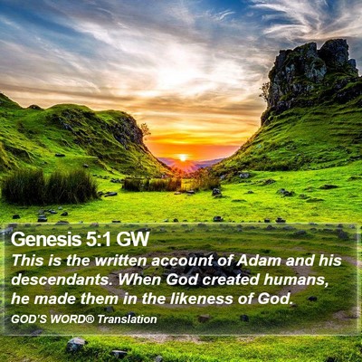 Genesis 5:1 GW Bible Verse Image