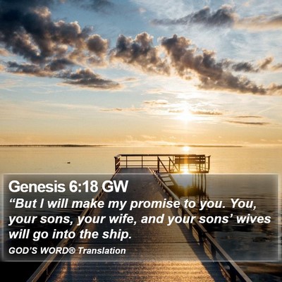 Genesis 6:18 GW Bible Verse Image