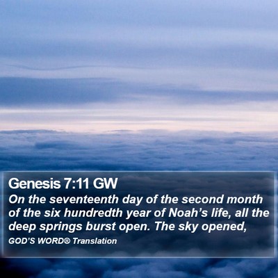 Genesis 7:11 GW Bible Verse Image