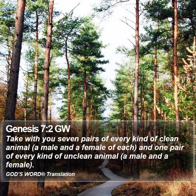 Genesis 7:2 GW Bible Verse Image