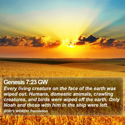 Genesis 7:23 GW Bible Verse Image
