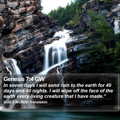 Genesis 7:4 GW Bible Verse Image