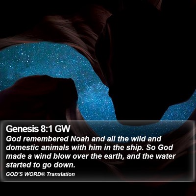 Genesis 8:1 GW Bible Verse Image